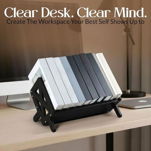 رف كتب سطح المكتب من الخيزران من Bunkal - منظم رف كتب على سطح الطاولة مائل لكتب الطبخ والأقراص المضغوطة والمجلات والمحمولة وحامل كتب صغير للمنزل أو النوم أو المكتب، 15.75 بوصة × 8.86 بوصة × 9.17 بوصة in Kuwait