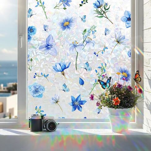 Coavas Window Privacy Film Frosted Glass Window Clings Bathroom Frosting Window Stickers Decorative Heat UV Blocking Window Coverings Static Cling for Glass Windows No Adhesive (Black,11.8x78.7 inch) in Kuwait