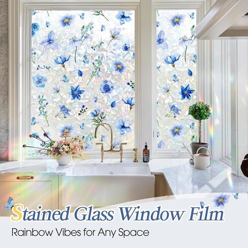 Coavas Window Privacy Film Frosted Glass Window Clings Bathroom Frosting Window Stickers Decorative Heat UV Blocking Window Coverings Static Cling for Glass Windows No Adhesive (Black,11.8x78.7 inch) in Kuwait