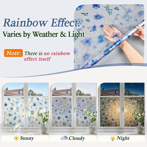Coavas Window Privacy Film Frosted Glass Window Clings Bathroom Frosting Window Stickers Decorative Heat UV Blocking Window Coverings Static Cling for Glass Windows No Adhesive (Black,11.8x78.7 inch) in Kuwait