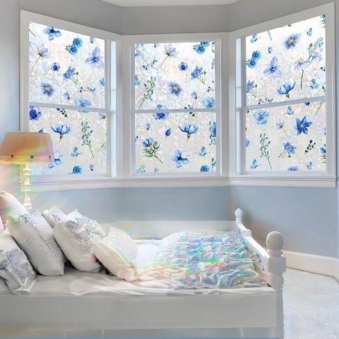 Coavas Window Privacy Film Frosted Glass Window Clings Bathroom Frosting Window Stickers Decorative Heat UV Blocking Window Coverings Static Cling for Glass Windows No Adhesive (Black,11.8x78.7 inch) in Kuwait