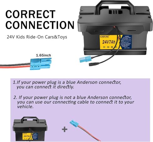 24V Lithium Battery for Kids Ride-On Cars & Toys,24v Battery for Ride on Toys with 2A Fast Charger,Compatible with Dynacraft Realtree 24 UTVs (24V7AH) in Saudi Arabia