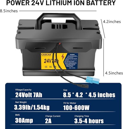 24V Lithium Battery for Kids Ride-On Cars & Toys,24v Battery for Ride on Toys with 2A Fast Charger,Compatible with Dynacraft Realtree 24 UTVs (24V7AH) in Saudi Arabia