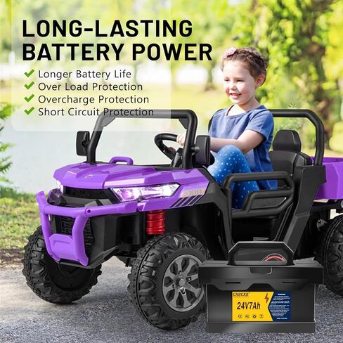 24V Lithium Battery for Kids Ride-On Cars & Toys,24v Battery for Ride on Toys with 2A Fast Charger,Compatible with Dynacraft Realtree 24 UTVs (24V7AH) in Saudi Arabia
