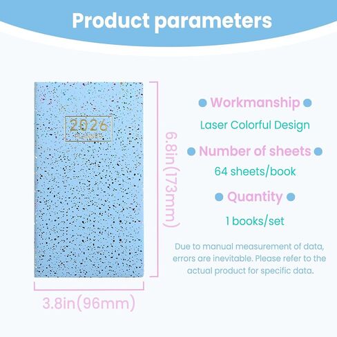 2026 ،A6 Daily Planner - Ultra-Compact Pocket Calendar (يناير 2026 - ديسمبر 2026) ،غطاء رفيع ،محفظة/جيب ،وردي in Saudi Arabia