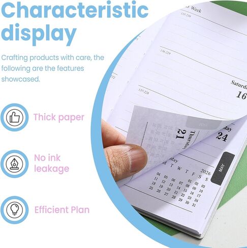 2026 ،A6 Daily Planner - Ultra-Compact Pocket Calendar (يناير 2026 - ديسمبر 2026) ،غطاء رفيع ،محفظة/جيب ،وردي in Saudi Arabia
