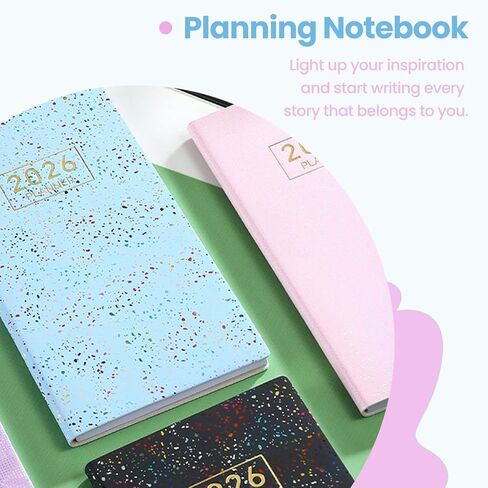 2026 ،A6 Daily Planner - Ultra-Compact Pocket Calendar (يناير 2026 - ديسمبر 2026) ،غطاء رفيع ،محفظة/جيب ،وردي in Saudi Arabia