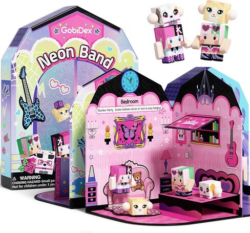 GobiDex Magnetic Doll House Playset for Girls, STEM Toddler Toys with 4 Scenes, Figures, Pets & Stickers – Great Birthday Gift for Kids Pretend Play in Saudi Arabia