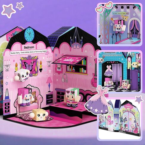 GobiDex Magnetic Doll House Playset for Girls, STEM Toddler Toys with 4 Scenes, Figures, Pets & Stickers – Great Birthday Gift for Kids Pretend Play in Saudi Arabia