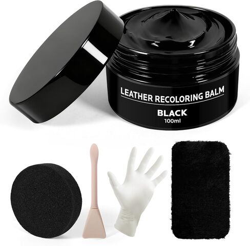 Brown Leather Recoloring Balm: Leather Color Restorer Conditioner, Leather Repair Kits for Vinyl Furniture Sofa Car Seats Shoes - Dye on Scratches Fades Worn Surfaces in Kuwait