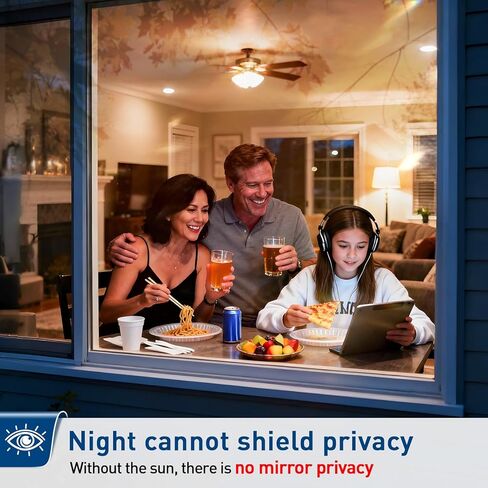 Coavas One Way Window Privacy Film, Window Tint for Home, Reflective Mirror Glass Window Coverings Heat UV Blocking See Out Not in, Black, 17.5 in X 6.5 Feet in Kuwait