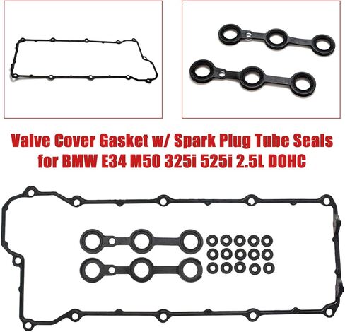 Areyourshop غطاء الصمام طوقا ث/شرارة أنبوب الأختام لسيارات BMW 325i E36 M50B25 2.5L L6 DOHC 10/1992-1995 11121437395, 11120034107 in Kuwait