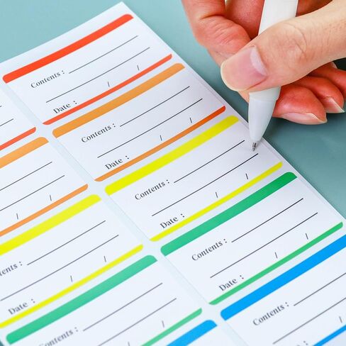 100PCS Removable Freezer Labels, 2.36 x 1.18 Inch Colored Freezer Meal Tabs, Rectangle Refrigerator Stickers for Kitchen Classification, Food Storage Label Stickers 5 Colors in Saudi Arabia