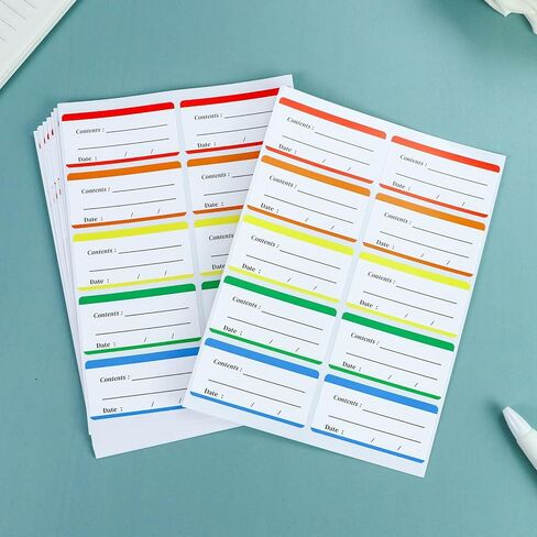 100PCS Removable Freezer Labels, 2.36 x 1.18 Inch Colored Freezer Meal Tabs, Rectangle Refrigerator Stickers for Kitchen Classification, Food Storage Label Stickers 5 Colors in Saudi Arabia
