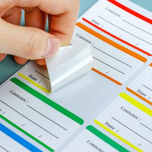 100PCS Removable Freezer Labels, 2.36 x 1.18 Inch Colored Freezer Meal Tabs, Rectangle Refrigerator Stickers for Kitchen Classification, Food Storage Label Stickers 5 Colors in Saudi Arabia