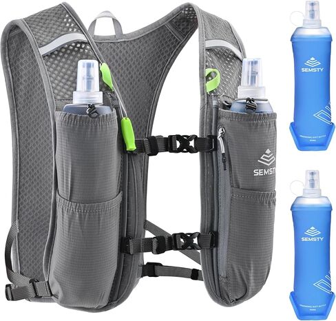 Running Vest for Women Men,5L Hydration Vest with 2*500ml Soft Flask | Lightweight Water Backpack, Adjustable Chest Straps Running Hydration Backpack for Running Cycling Hiking in Kuwait