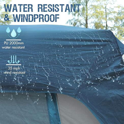 PORTAL 5 Person SUV Tent with Porch for Camping, Spacious Car Trunk Tent for Travel Camp Outdoor Tailgate, Water Resistant and Windproof in Kuwait