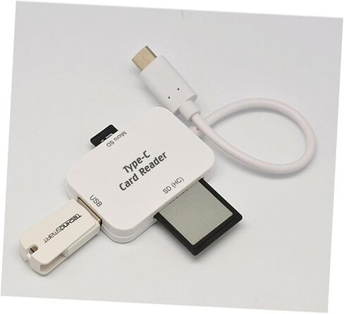 Tofficu 3 in 1 USB Type-C OTG Hub Card Reader for Phone and Laptop Universal Memory Card Adapter Compatible USB-C Devices White Design in Saudi Arabia