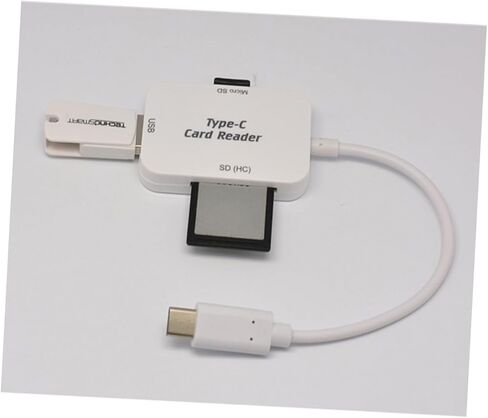 Tofficu 3 in 1 USB Type-C OTG Hub Card Reader for Phone and Laptop Universal Memory Card Adapter Compatible USB-C Devices White Design in Saudi Arabia