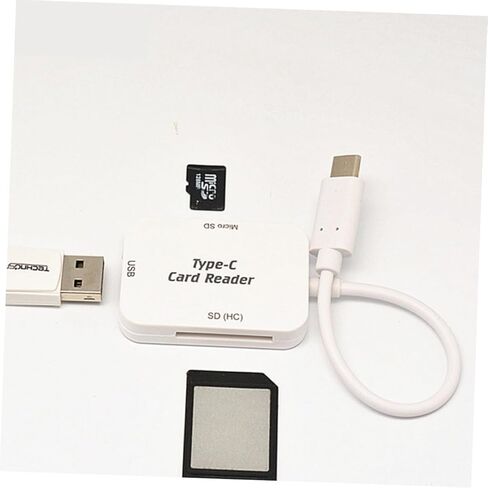 Tofficu 3 in 1 USB Type-C OTG Hub Card Reader for Phone and Laptop Universal Memory Card Adapter Compatible USB-C Devices White Design in Saudi Arabia
