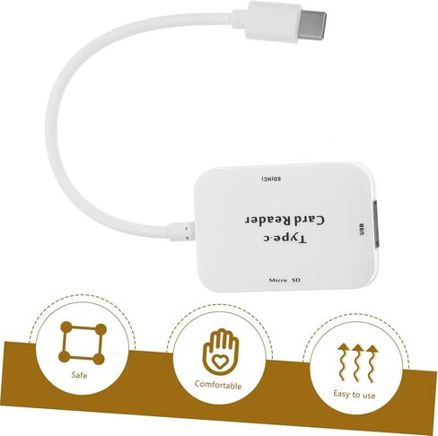 Tofficu 3 in 1 USB Type-C OTG Hub Card Reader for Phone and Laptop Universal Memory Card Adapter Compatible USB-C Devices White Design in Saudi Arabia