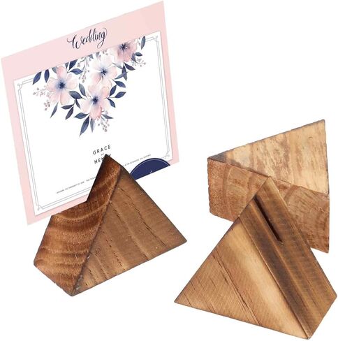 kalione 3 حزم الخشب مكان حاملي بطاقة إطارات الصور مثلث حامل الصورة، حاملي الصور للجداول المركزية صورة عرض اسم حاملي الصورة لحفل زفاف عيد ميلاد الديكور in Kuwait