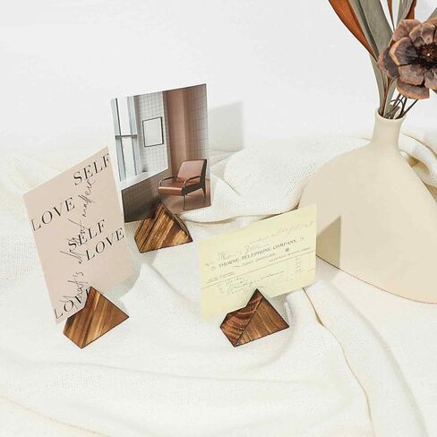 kalione 3 حزم الخشب مكان حاملي بطاقة إطارات الصور مثلث حامل الصورة، حاملي الصور للجداول المركزية صورة عرض اسم حاملي الصورة لحفل زفاف عيد ميلاد الديكور in Kuwait