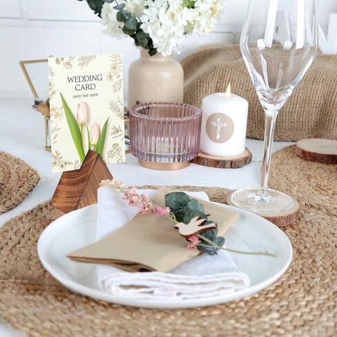 kalione 3 حزم الخشب مكان حاملي بطاقة إطارات الصور مثلث حامل الصورة، حاملي الصور للجداول المركزية صورة عرض اسم حاملي الصورة لحفل زفاف عيد ميلاد الديكور in Kuwait