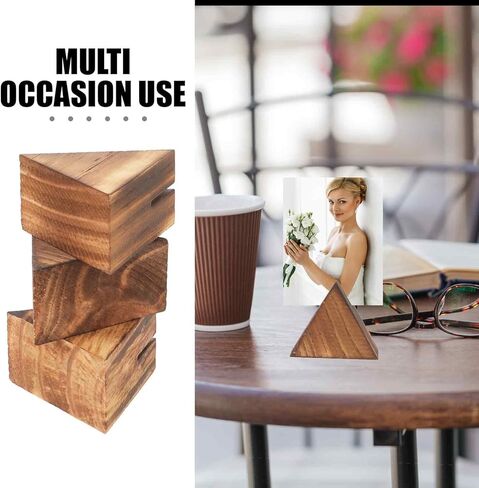 kalione 3 حزم الخشب مكان حاملي بطاقة إطارات الصور مثلث حامل الصورة، حاملي الصور للجداول المركزية صورة عرض اسم حاملي الصورة لحفل زفاف عيد ميلاد الديكور in Kuwait