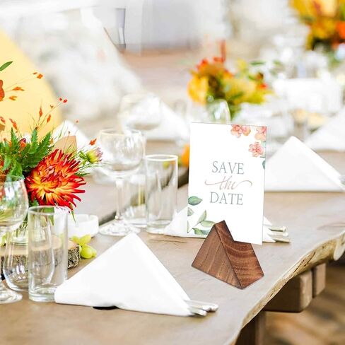 kalione 3 حزم الخشب مكان حاملي بطاقة إطارات الصور مثلث حامل الصورة، حاملي الصور للجداول المركزية صورة عرض اسم حاملي الصورة لحفل زفاف عيد ميلاد الديكور in Kuwait