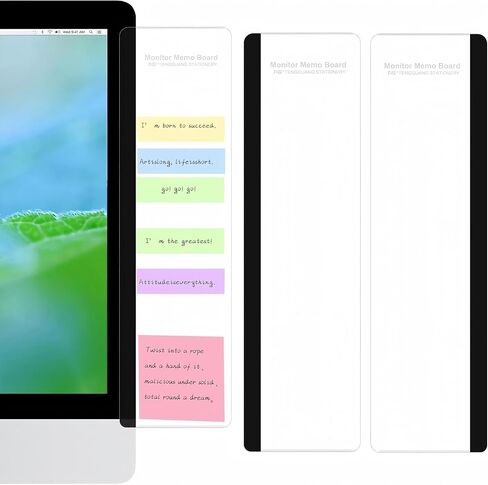2Pcs Computer Memo Board, Transparent Side Panel Sticky Note Holder, Left and Right Computer Note Board in Saudi Arabia