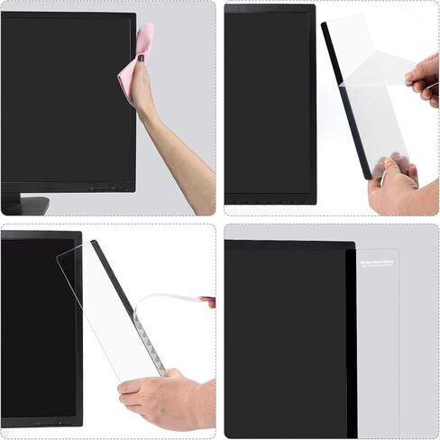 2Pcs Computer Memo Board, Transparent Side Panel Sticky Note Holder, Left and Right Computer Note Board in Saudi Arabia