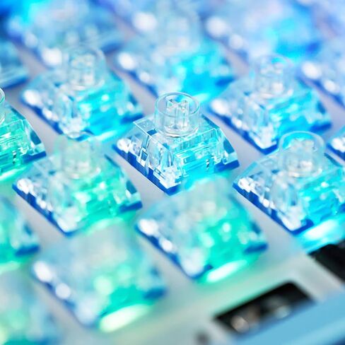 DRAOZA Kailh Box Jellyfish PRO Fully Transparent RGB Clicky Linear Tactile Mechanical Keyboard（Jade Jellyfish 108pcs） in Saudi Arabia