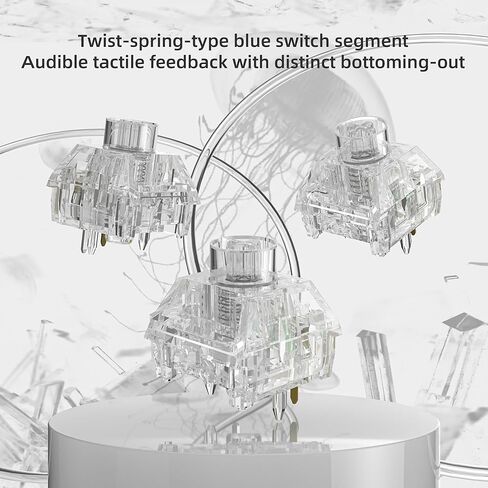 DRAOZA Kailh Box Jellyfish PRO Fully Transparent RGB Clicky Linear Tactile Mechanical Keyboard（Jade Jellyfish 108pcs） in Saudi Arabia