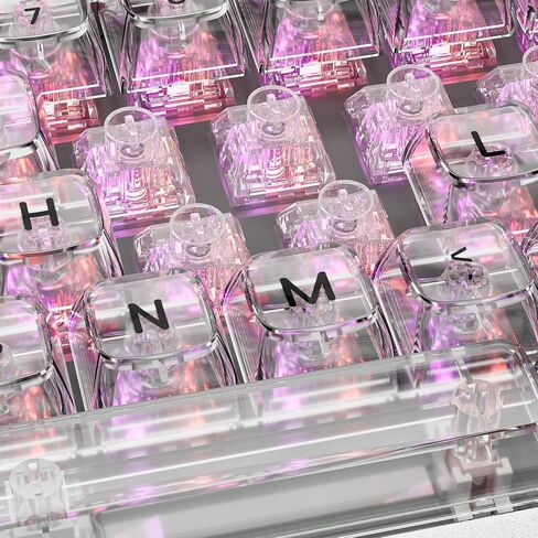 DRAOZA Kailh Box Jellyfish PRO Fully Transparent RGB Clicky Linear Tactile Mechanical Keyboard（Jade Jellyfish 108pcs） in Saudi Arabia