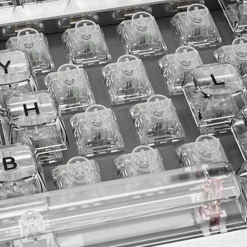 DRAOZA Kailh Box Jellyfish PRO Fully Transparent RGB Clicky Linear Tactile Mechanical Keyboard（Jade Jellyfish 108pcs） in Saudi Arabia