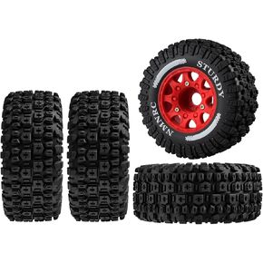 Pre-Glued Plastic RC Wheels and Tires 12MM 14MM 17MM Hex Compatible with Arrma Axial RC4WD Redcat Slash 2WD 4X4 Senton Short Course Truck Upgrades Part Green in Kuwait