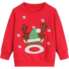 DDSO Toddler Little Girl Christmas Sweatshirt Kid Ugly Santa Claus Reindeer Tree Shirt Xmas Long Sleeve Tee Top Clothes in Kuwait