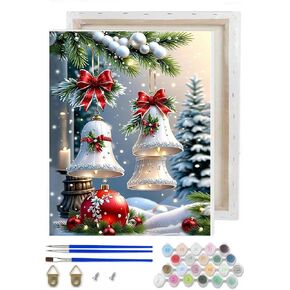 VIGEGU Christmas Paint by Numbers Kit for Adults Beginner with Frame,Red Truck Christmas Tree Paint by Number DIY Adult Paint by Number Kits for Home Decor 12x9 in in Kuwait