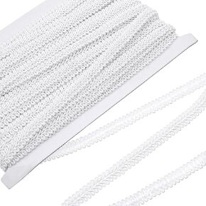 14 ياردة الأبيض جديلة تقليم 1/2 بوصة الأبيض Decative المنسوجة النسيج الدانتيل المفروشات تقليم للخياطة زي الستائر الغلاف الديكور DIY الحرف in Kuwait