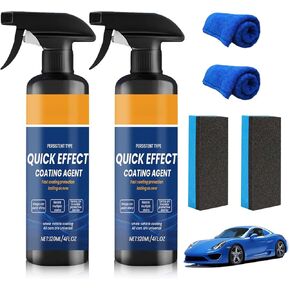 2PCS Advanced Car Quick-Acting Coating Agent Spray, Car Coating Spray, Quickly Coat Cars Wax, Polish Sprays Waterless Wash Wax, Oil Film Emulsion Glass Cleaner in Saudi Arabia
