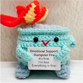 Cute Crochet Dumpster Fire, Burning Trash Can,Emotional Support Gift, Desk Décor, Home Décor,Back to School Gift, Gift for Friends, Gift for Classmates, Gift for Colleagues in Saudi Arabia