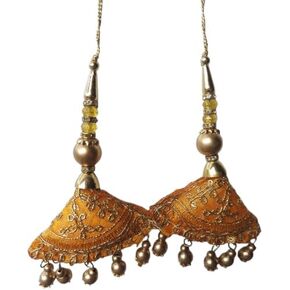 Beaded Saree Latkan with Handmade Ethnic Decorative Hanging Sewing Tassel Beaded Blouse Latkan Craft (Coffee) in Saudi Arabia