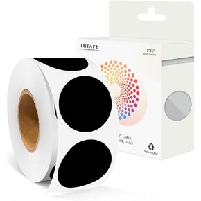 1 Inch Color Coding Labels - Round Color Code Dot Stickers, 500 PCS Circle Labels for Organization, Inventory, Filing System, Easy Write Surface (Black) in Kuwait