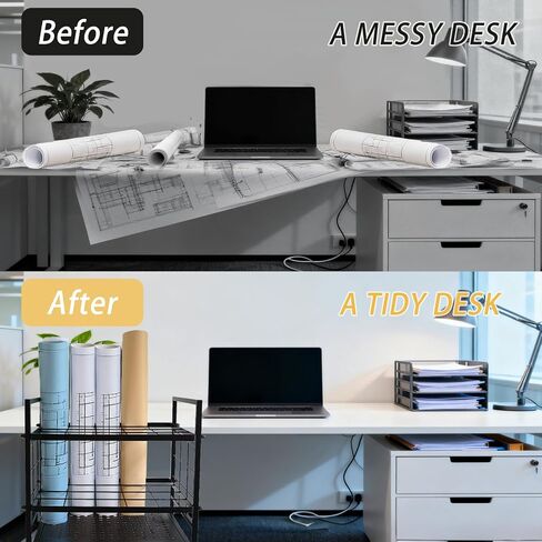 Blueprint Organizer with Rolling Wheels, 20-Slot Storage Rack – Mobile Cart for Blueprints, Maps, Posters, Architectural Plans. Ideal Holder for Home, Office, Studio, School in Kuwait