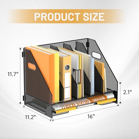 منظم ورق DALTACK للمكتب مع 3 حاملات أقلام، صينية تنظيم مكتب من 5 طبقات بمقابض، تخزين منظم الورق، منظم صينية الورق للمنزل والمكتب والمدرسة، وردي in Kuwait