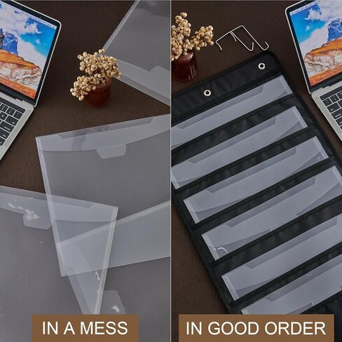 Henoyso 2 Pcs 12 x 12 Inch Paper Storage Scrapbook Vinyl Roll Storage Organizer Hanging Wall File Organizer with Door Hangers for Office Cardstock Craft (Black) in Saudi Arabia