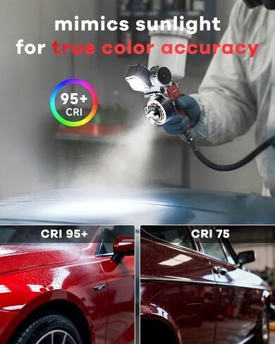 Rechargeable LED Paint Gun Light, 450LM Paint Spray Gun Light with 3 Lighting Modes, 3500–6500K, CRI 95+, 360° Swivel & 45° Tilt for Auto Painting and Color Matching in Saudi Arabia