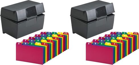 Index Card Holder, Index Cards Storage Box Holds Up To 300 3x5� Cards, With Poly Card Guides A-Z, 3x5 Inch - Value Pack in Kuwait