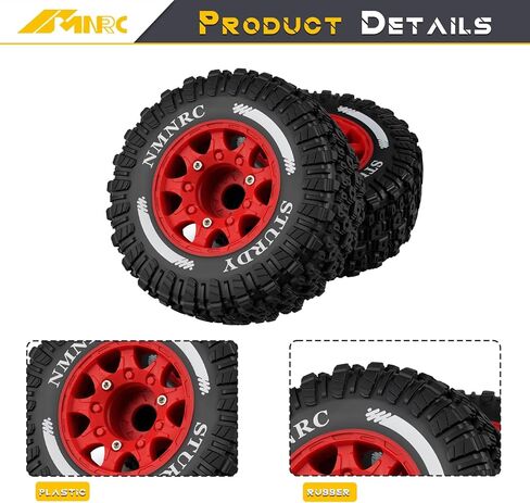 Pre-Glued Plastic RC Wheels and Tires 12MM 14MM 17MM Hex Compatible with Arrma Axial RC4WD Redcat Slash 2WD 4X4 Senton Short Course Truck Upgrades Part Green in Kuwait